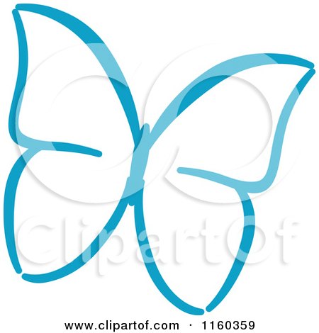 Clipart of a Simple Blue Butterfly Version 7 - Royalty Free Vector Illustration by Vector Tradition SM