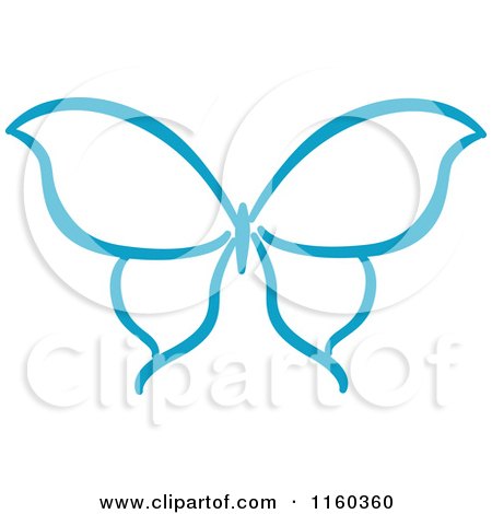 Clipart of a Simple Blue Butterfly Version 8 - Royalty Free Vector Illustration by Vector Tradition SM