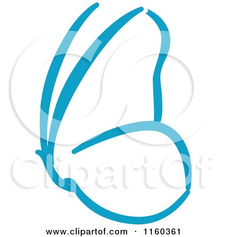 Clipart of a Simple Blue Butterfly Version 9 - Royalty Free Vector Illustration by Vector Tradition SM