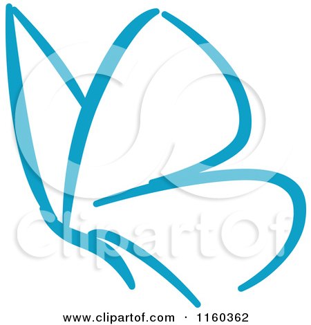 Clipart of a Simple Blue Butterfly Version 10 - Royalty Free Vector Illustration by Vector Tradition SM
