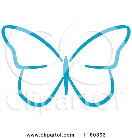 Clipart of a Simple Blue Butterfly Version 11 - Royalty Free Vector Illustration by Vector Tradition SM
