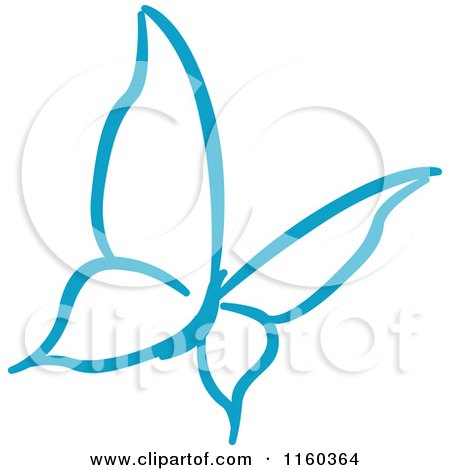 Clipart of a Simple Blue Butterfly Version 12 - Royalty Free Vector Illustration by Vector Tradition SM