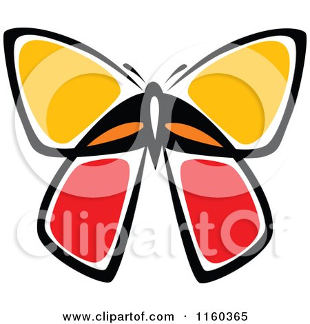 Clipart of a Red and Orange Butterfly - Royalty Free Vector Illustration by Vector Tradition SM