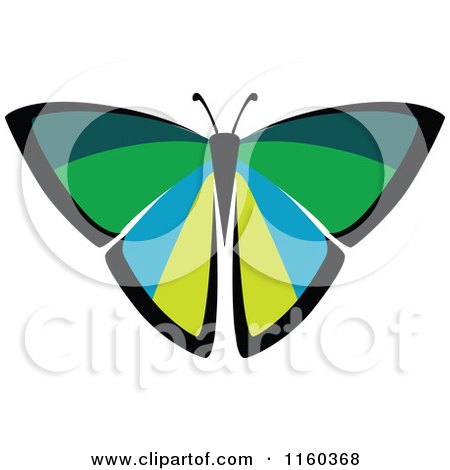 Clipart of a Green and Blue Butterfly - Royalty Free Vector Illustration by Vector Tradition SM