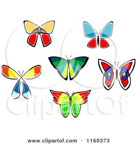 Clipart of Colorful Butterflies - Royalty Free Vector Illustration by Vector Tradition SM