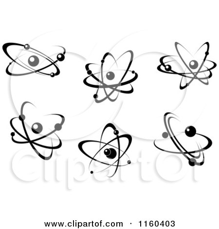Clipart of Black and White Atoms 2 - Royalty Free Vector Illustration by Vector Tradition SM