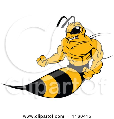 Clipart of a Wasp Sticking out His Stinger - Royalty Free Vector Illustration by Vector Tradition SM