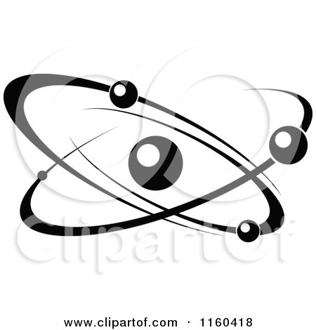 Clipart of a Black and White Atom 7 - Royalty Free Vector Illustration by Vector Tradition SM