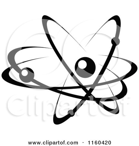 Clipart of a Black and White Atom 9 - Royalty Free Vector Illustration by Vector Tradition SM