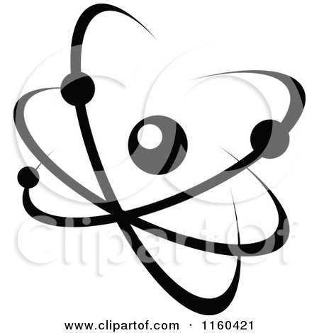 Clipart of a Black and White Atom 10 - Royalty Free Vector Illustration by Vector Tradition SM