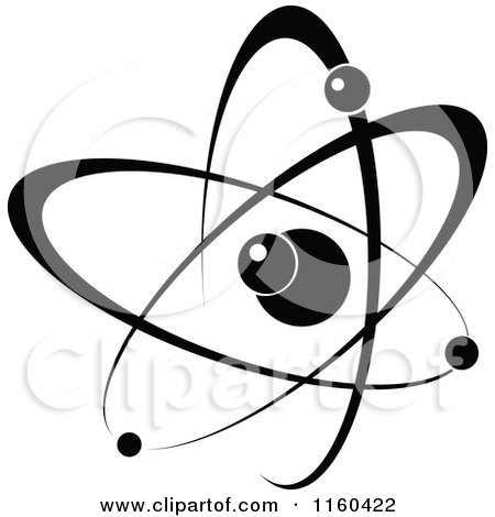 Clipart of a Black and White Atom 11 - Royalty Free Vector Illustration by Vector Tradition SM