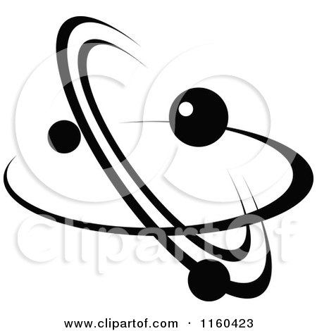 Clipart of a Black and White Atom 12 - Royalty Free Vector Illustration by Vector Tradition SM