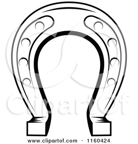 Clipart of a Black and White Horseshoe 6 - Royalty Free Vector Illustration by Vector Tradition SM