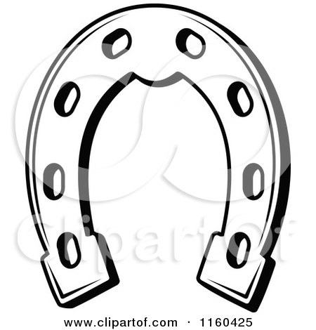 Clipart of a Black and White Horseshoe 7 - Royalty Free Vector Illustration by Vector Tradition SM