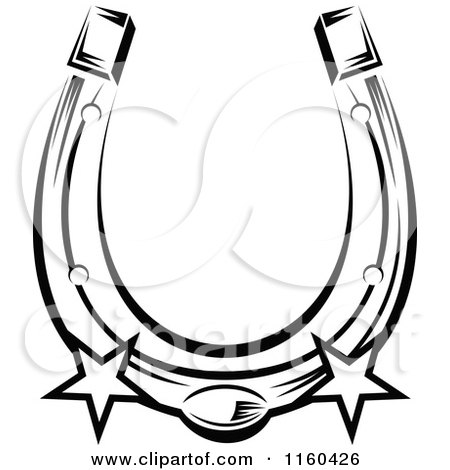 Clipart of a Black and White Horseshoe 8 - Royalty Free Vector Illustration by Vector Tradition SM
