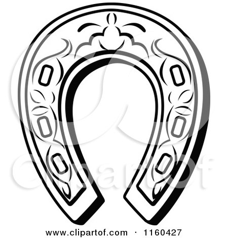 Clipart of a Black and White Horseshoe 9 - Royalty Free Vector Illustration by Vector Tradition SM