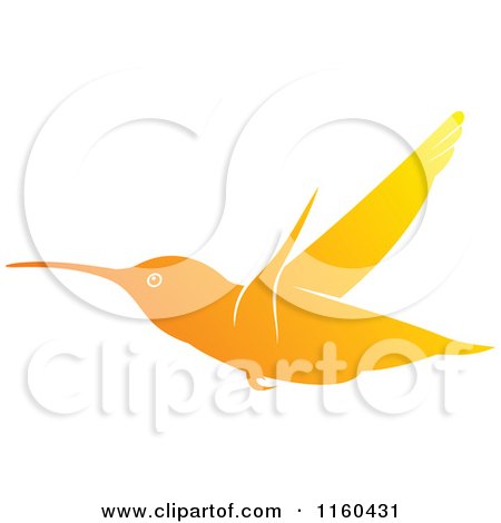 Clipart of a Gradient Orange Hummingbird 2 - Royalty Free Vector Illustration by Vector Tradition SM