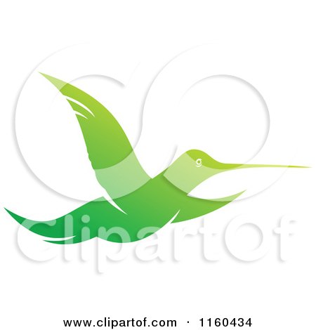 Clipart of a Gradient Green Hummingbird 2 - Royalty Free Vector Illustration by Vector Tradition SM