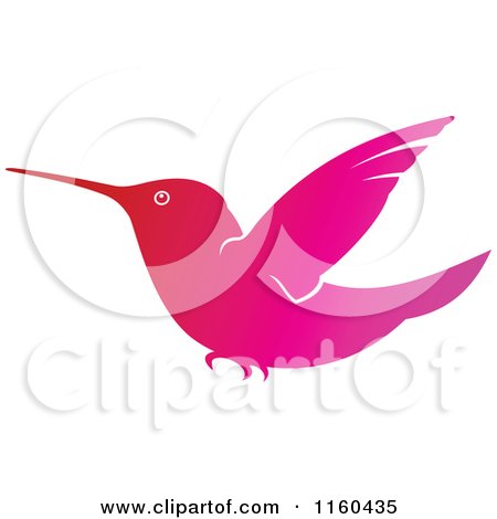 Clipart of a Gradient Pink Hummingbird 2 - Royalty Free Vector Illustration by Vector Tradition SM