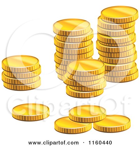 Clipart of Stacks of Golden Coins - Royalty Free Vector Illustration by Vector Tradition SM
