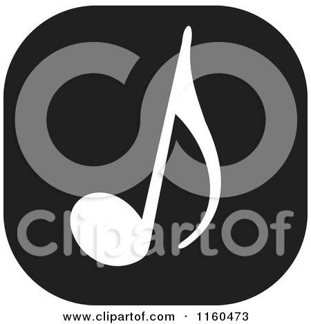 Clipart of a Black and White 8th Music Note Icon - Royalty Free Vector Illustration by Johnny Sajem