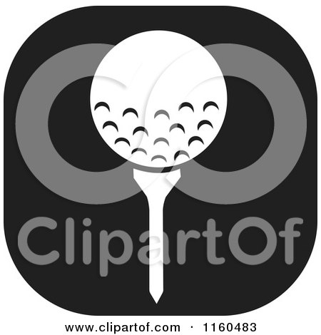 Clipart of a Black and White Golf Icon - Royalty Free Vector Illustration by Johnny Sajem