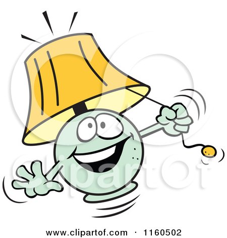 Cartoon of a Green Lamp Mascot Pulling Its String - Royalty Free Vector Clipart by Johnny Sajem