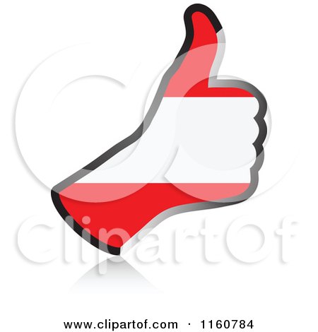 Clipart of a Flag of Austria Thumb up Hand - Royalty Free Vector Illustration by Andrei Marincas
