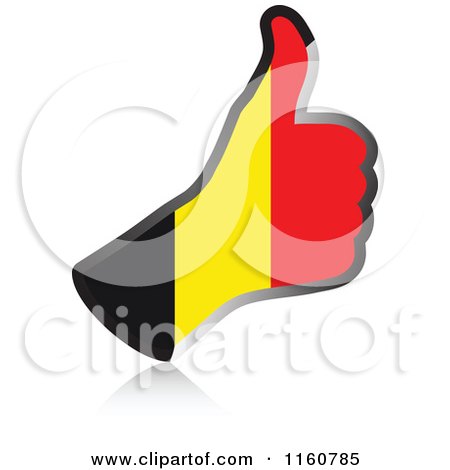 Clipart of a Flag of Belgium Thumb up Hand - Royalty Free Vector Illustration by Andrei Marincas