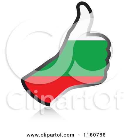Clipart of a Flag of Bulgaria Thumb up Hand - Royalty Free Vector Illustration by Andrei Marincas