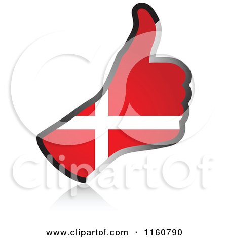 Clipart of a Flag of Denmark Thumb up Hand - Royalty Free Vector Illustration by Andrei Marincas