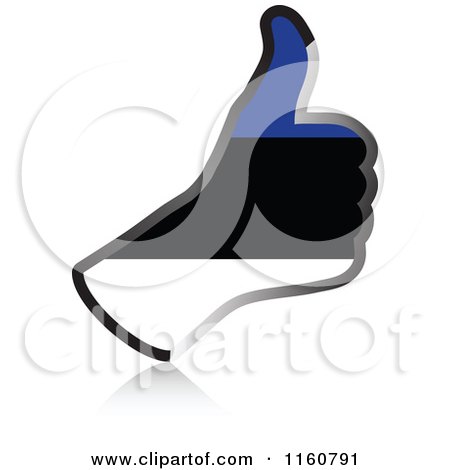 Clipart of a Flag of Estonia Thumb up Hand - Royalty Free Vector Illustration by Andrei Marincas