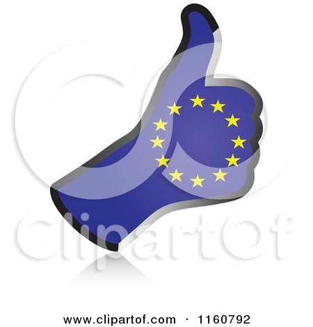 Clipart of a Flag of Europe Thumb up Hand - Royalty Free Vector Illustration by Andrei Marincas
