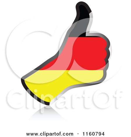 Clipart of a Flag of Germany Thumb up Hand - Royalty Free Vector Illustration by Andrei Marincas