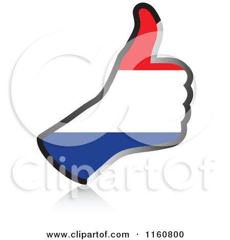 Clipart of a Flag of Netherlands Thumb up Hand - Royalty Free Vector Illustration by Andrei Marincas