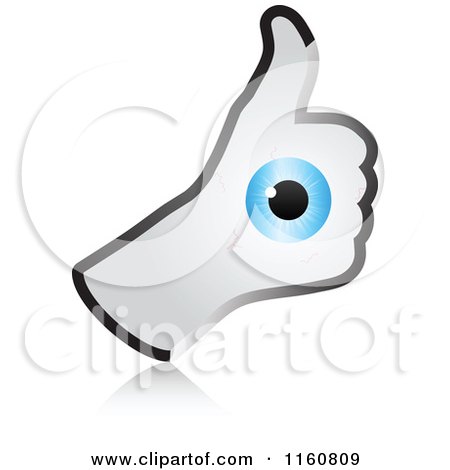 Clipart of a Thumb up Hand with an Eyeball - Royalty Free Vector Illustration by Andrei Marincas