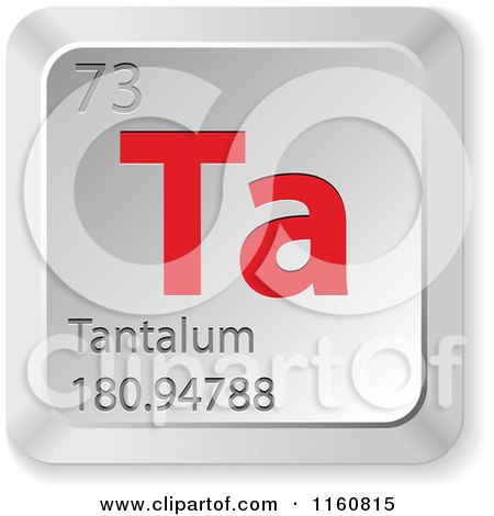 Clipart of a 3d Red and Silver Tantalum Chemical Element Keyboard Button - Royalty Free Vector Illustration by Andrei Marincas