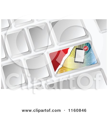 Clipart of a 3d Computer Keyboard with a Tablet Sale Button - Royalty Free Vector Illustration by Andrei Marincas