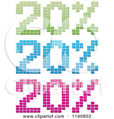 Clipart of Green Blue and Pink Mosaic Twenty Percent Sales Designs - Royalty Free Vector Illustration by Andrei Marincas