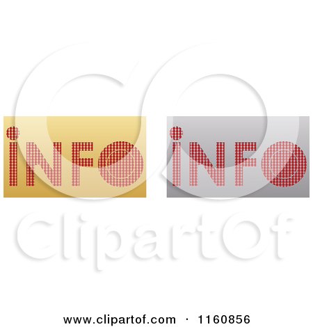 Clipart of Gold and Silver Info Icons - Royalty Free Vector Illustration by Andrei Marincas