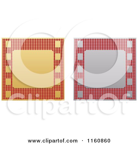 Clipart of Gold and Silver Film Strip Icons - Royalty Free Vector Illustration by Andrei Marincas
