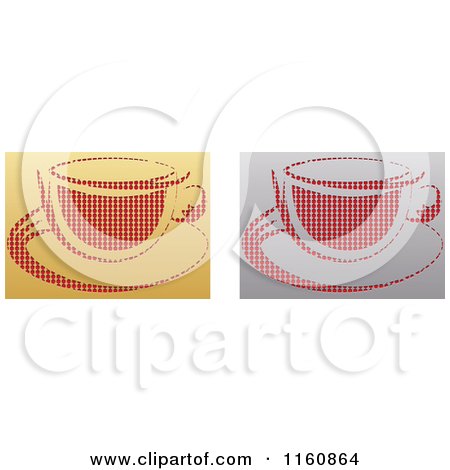Clipart of Gold and Silver Coffee Icons - Royalty Free Vector Illustration by Andrei Marincas