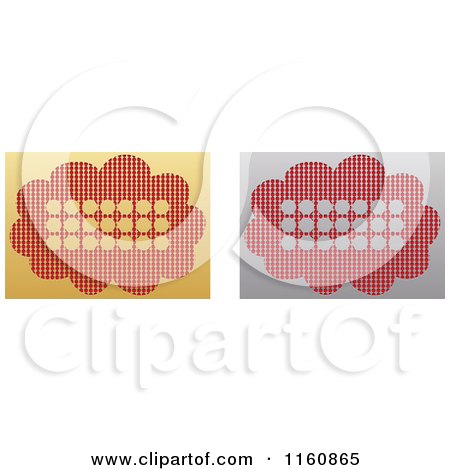 Clipart of Gold and Silver Chjat Icons - Royalty Free Vector Illustration by Andrei Marincas