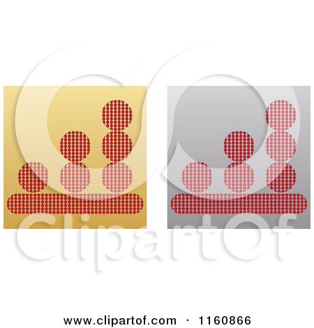 Clipart of Gold and Silver Chart Icons - Royalty Free Vector Illustration by Andrei Marincas