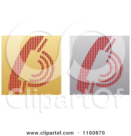 Clipart of Gold and Silver Telephone Icons - Royalty Free Vector Illustration by Andrei Marincas