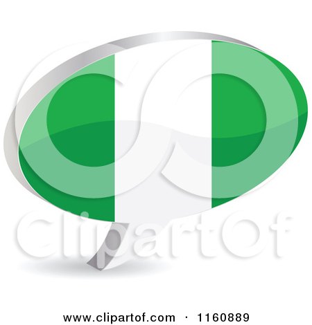 Clipart of a 3d Nigeria Flag Chat Balloon - Royalty Free Vector Illustration by Andrei Marincas