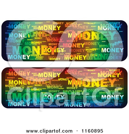 Clipart of Colorful Word Collage Money Website Banners - Royalty Free Vector Illustration by Andrei Marincas