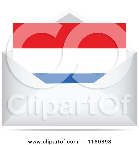 Clipart of a Netherlands Flag Letter in an Envelope - Royalty Free Vector Illustration by Andrei Marincas