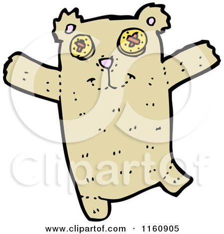 Cartoon of a Brown Teddy Bear - Royalty Free Vector Illustration by lineartestpilot