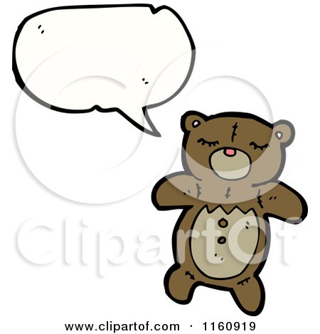 Cartoon of a Talking Brown Teddy Bear - Royalty Free Vector Illustration by lineartestpilot
